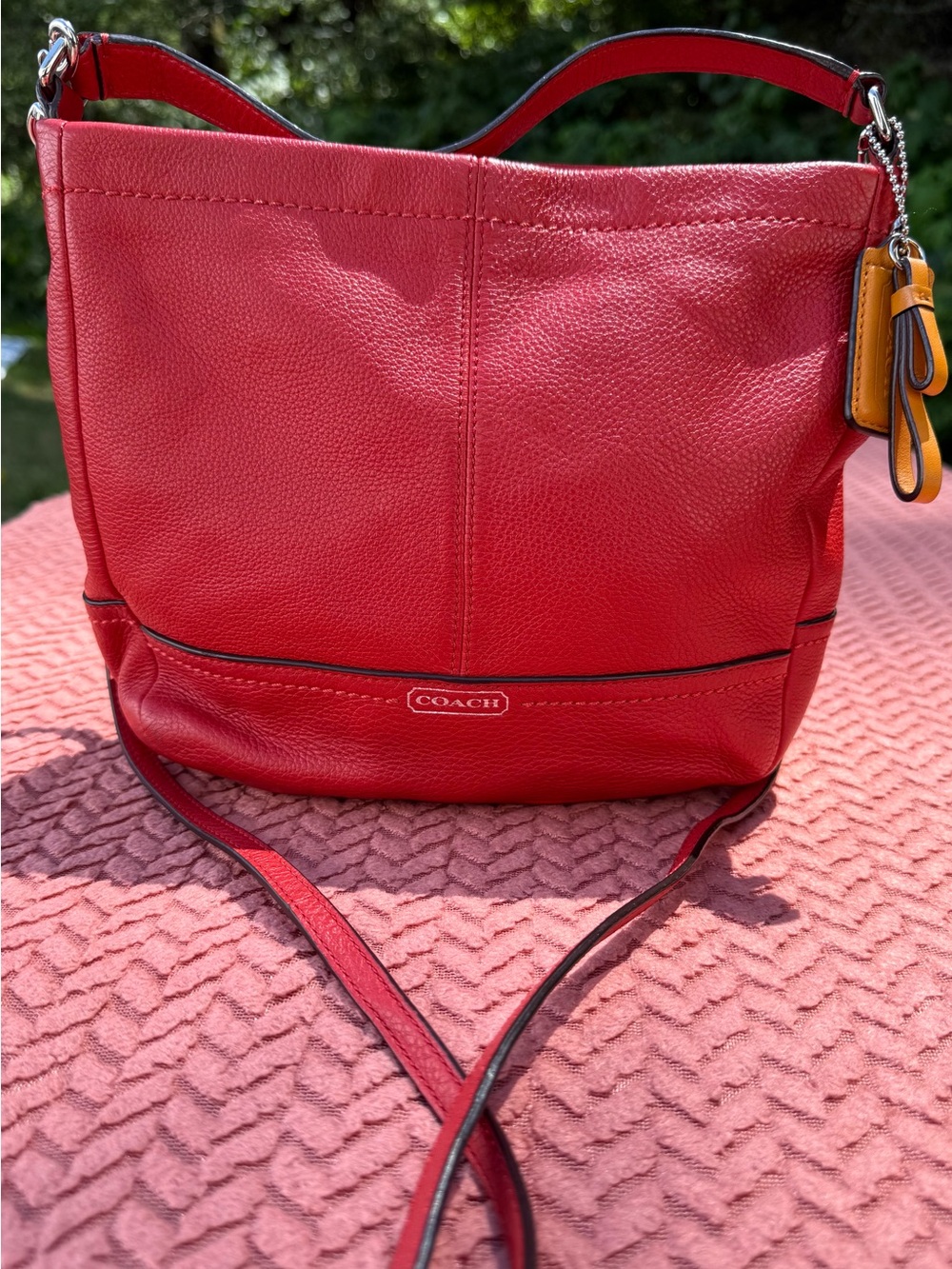 Coach orange/red Leather small hobo Shoulder Bag - Classic Women's Crossbody